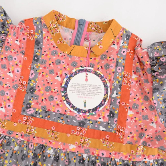 Celia B BuckEye Tree Puff Sleeve Multicolor Floral Mini Dress S - Picture 15 of 16